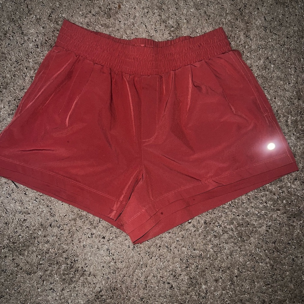 Apana Rustic Red Athletic Shorts with Elastic Waistband